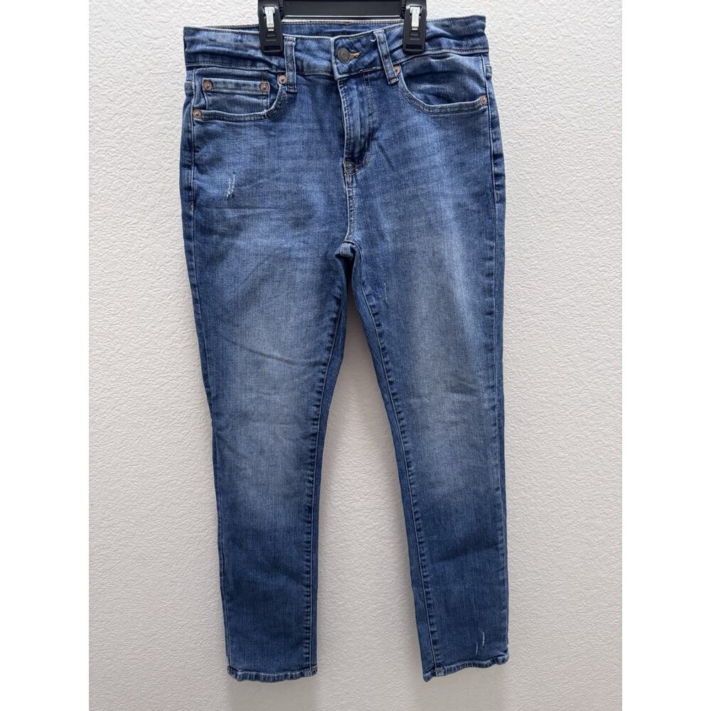 Aéropostale Slim Fit Straight Denim Jeans Blue Stretch Men's Solid Medium - 1056